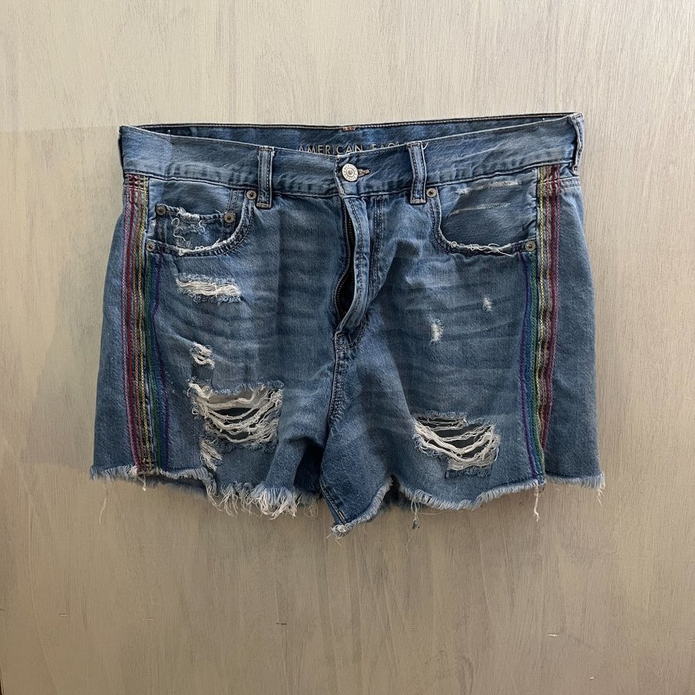 Vintage American Eagle pride jean shorts